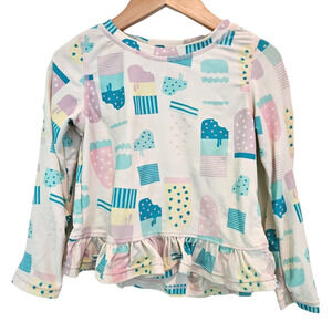 Ruffle Butts Toddler Girl's Swim Shirt Long Sleeve Popsicles Size 2T